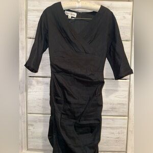 Sara Campbell Linen Black Midi Dress